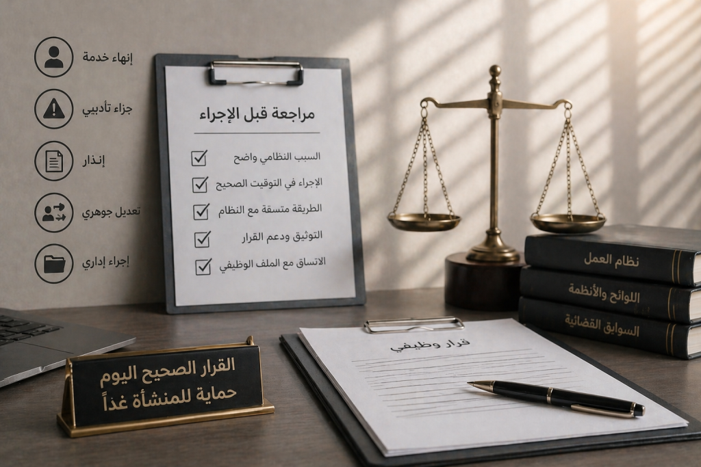 القرارات الوظيفية الحساسة: متى تحتاج المنشأة إلى رأي قانوني قبل الإجراء